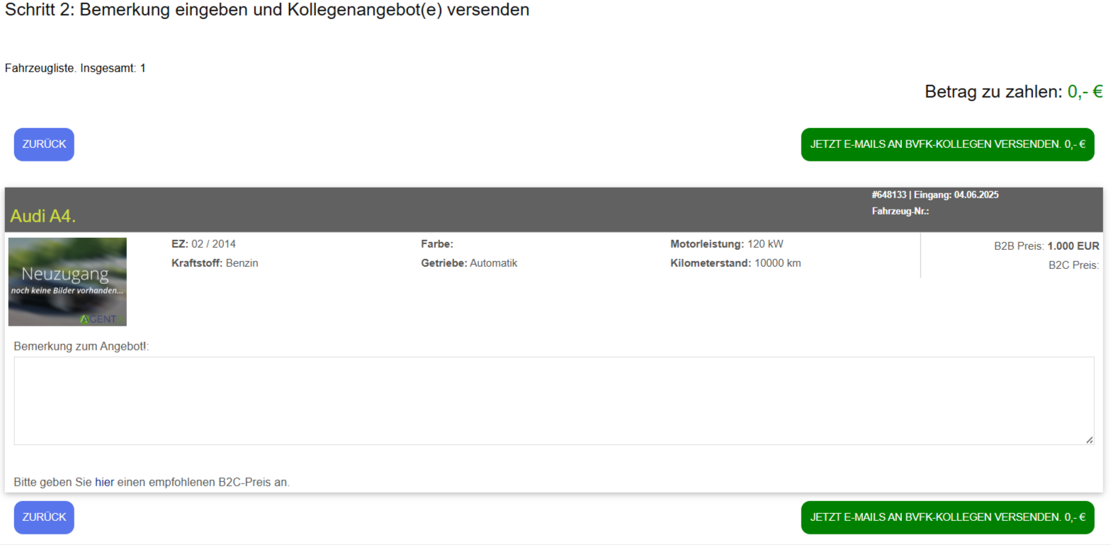 Kollegenangebot versenden